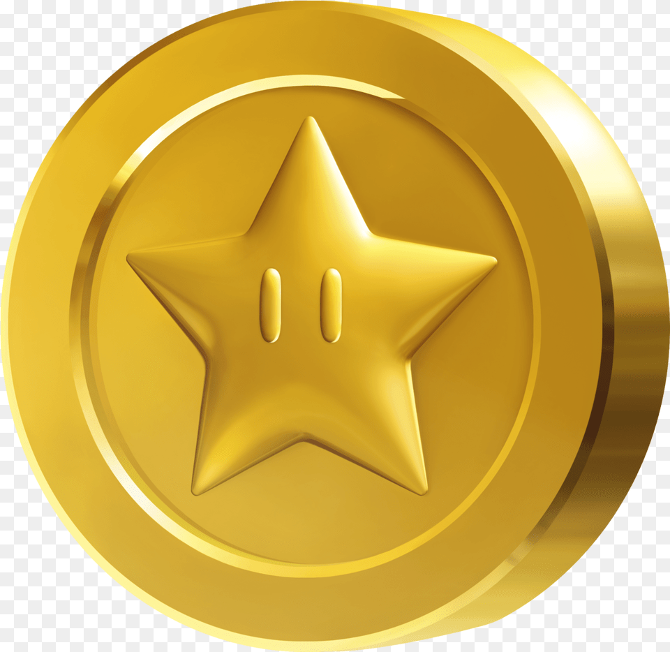 Star Coin Super Mario Wiki The Mario Encyclopedia Super Mario Star Coin, Gold, Symbol, Medication, Pill Free Png Download