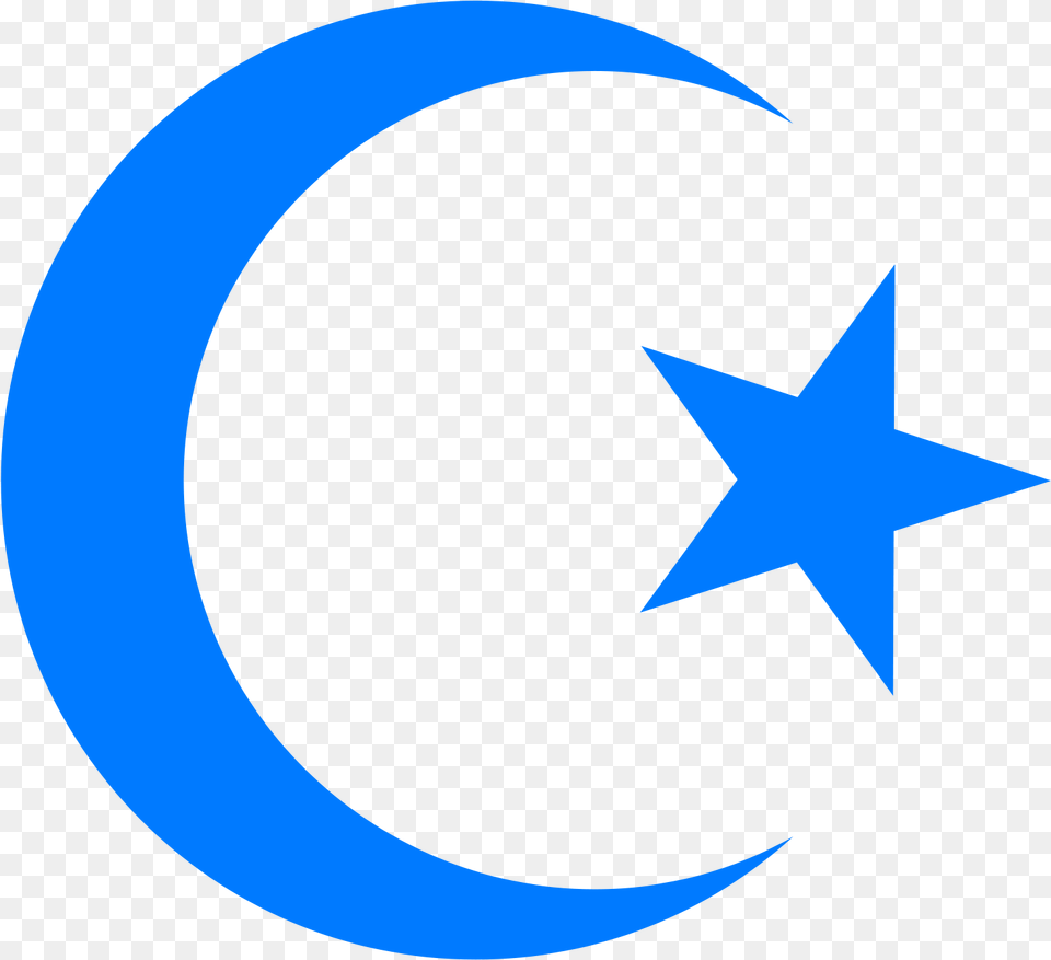 Star Crescent Filled Icon Islam Symbol Blue, Star Symbol, Nature, Night, Outdoors Free Png