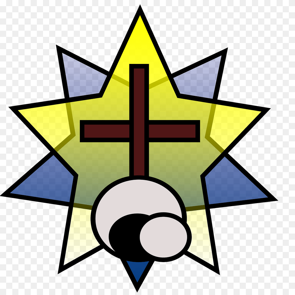 Star Cross And Empty Tomb Clipart, Symbol, Star Symbol Free Png