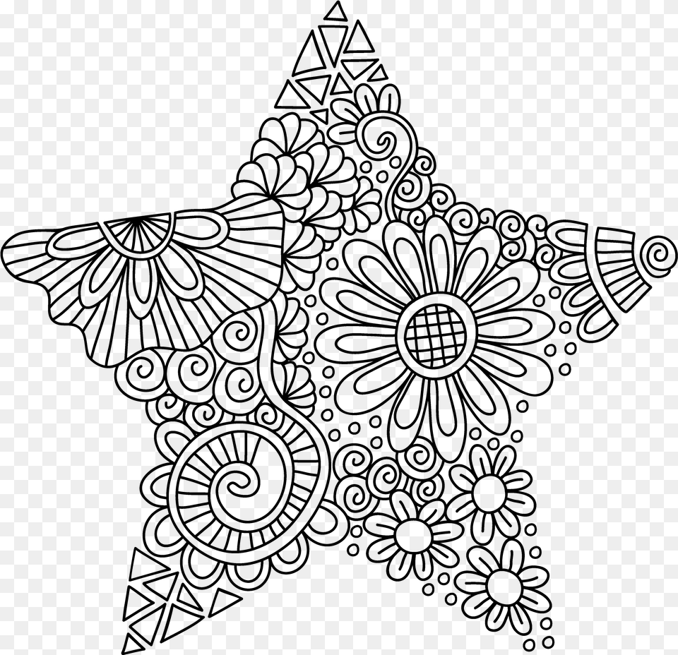 Star Doodle, Gray Png Image