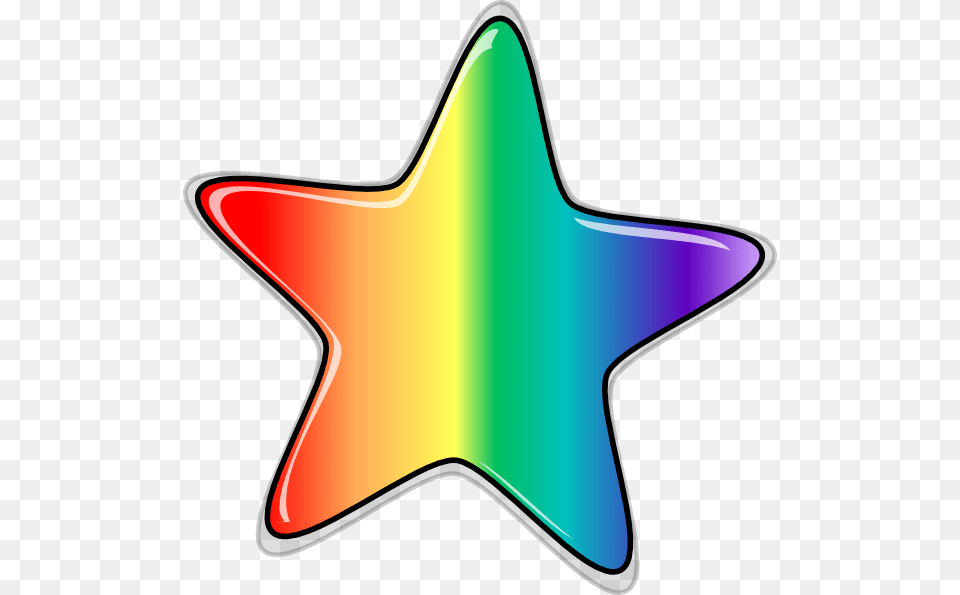 Star Edited Clip Art Rainbow Star With White Background, Star Symbol, Symbol, Bow, Weapon Free Png Download