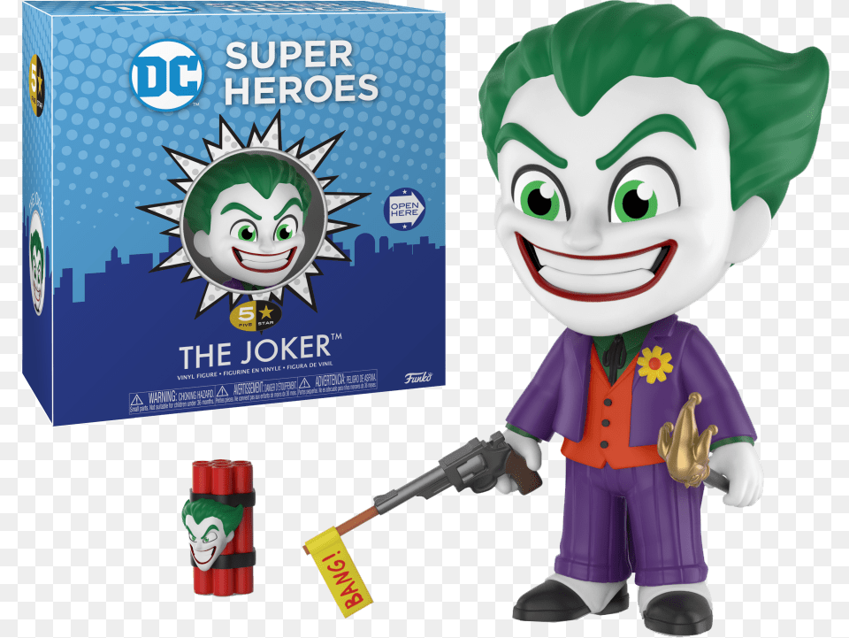 Star Figure Dc Joker Classic Funko Pop 5 Star, Baby, Person, Weapon, Face Free Png Download