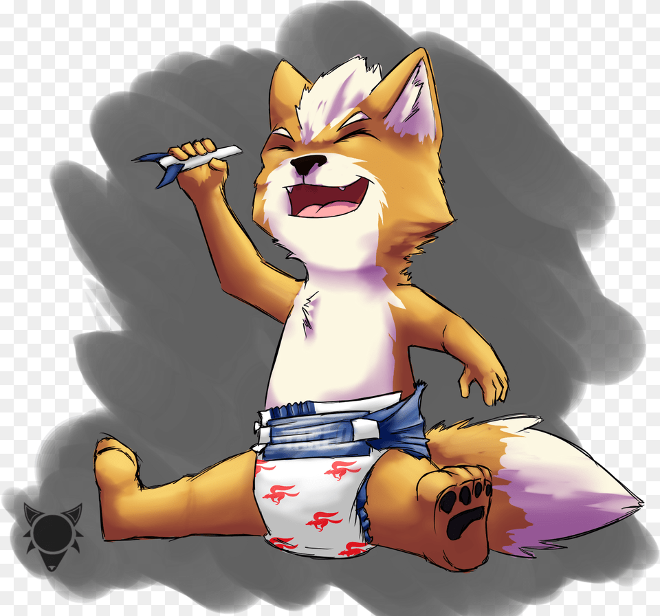 Star Fox Furry Paw Patrol Chase In Diapers, Baby, Person, Book, Comics Free Transparent Png