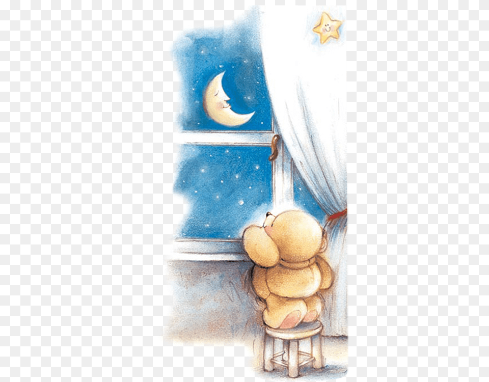 Star Friends Cliparts Forever Friends Bear Good Night, Art, Painting, Baby, Person Png Image