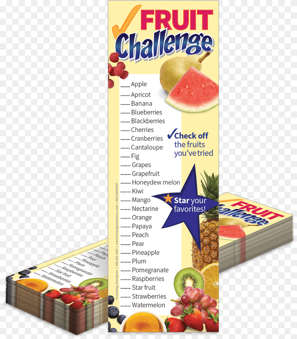 Star Fruit Fruit And Veggie Challenge Bookmarks Fruit And Veggie Challenge, Advertisement, Poster, Food, Plant Png Image