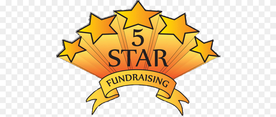 Star Fundraising 5 Stars Fund Raising, Badge, Logo, Symbol, Dynamite Png Image