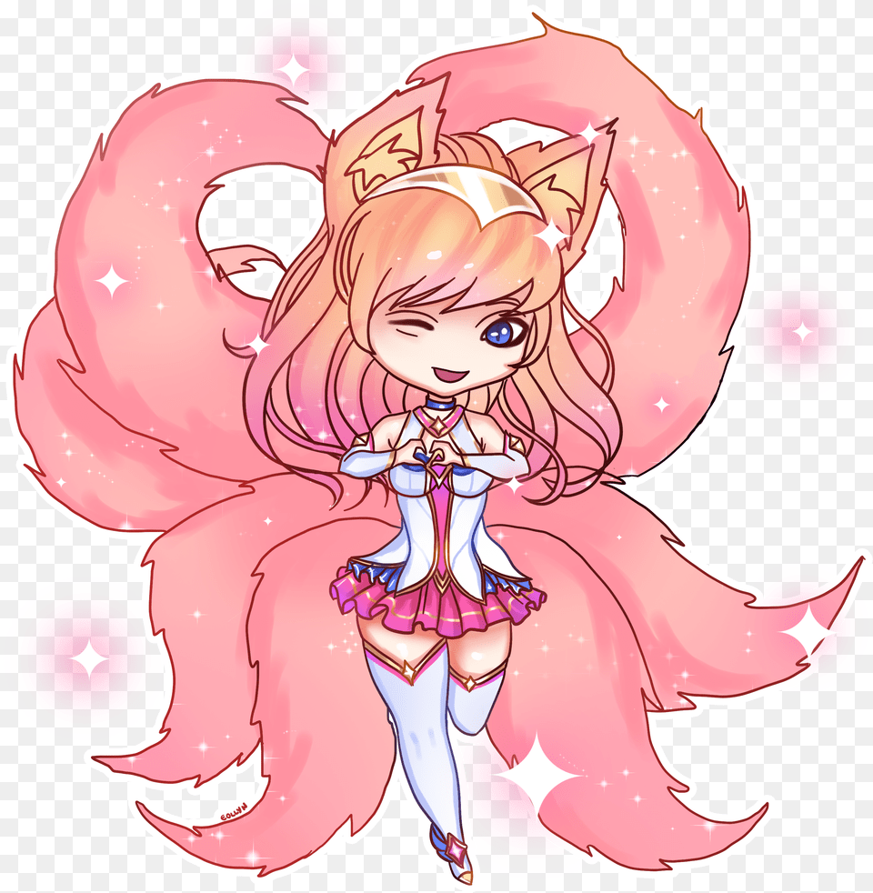 Star Guardian Ahri Chibi Image With Star Guardian Ahri Chibi, Book, Comics, Publication, Baby Free Png