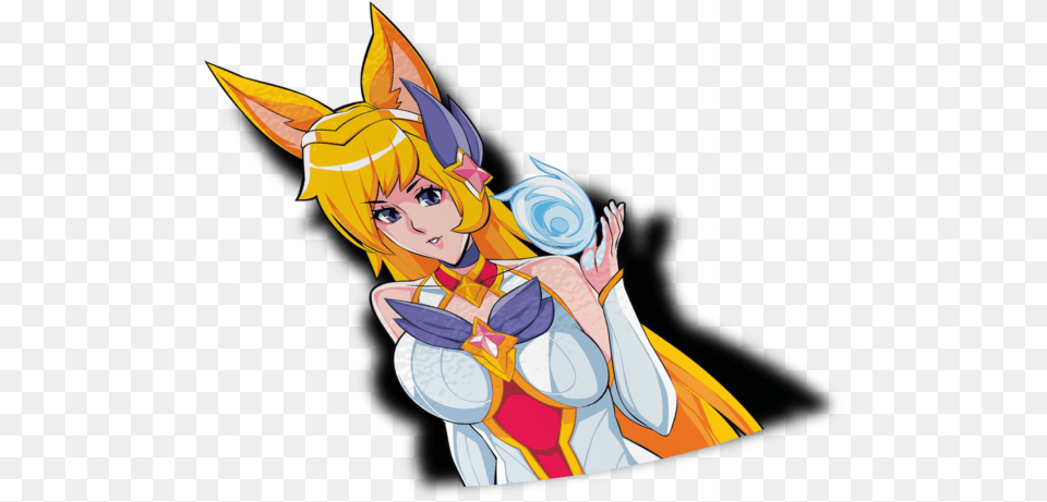 Star Guardian Ahri Peeker Sticker Fighter Aircraft, Book, Comics, Publication, Baby Free Png