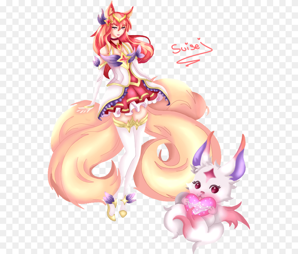 Star Guardian Ahri Transparent Star Guardian Ahri Chibi, Book, Comics, Publication, Art Free Png