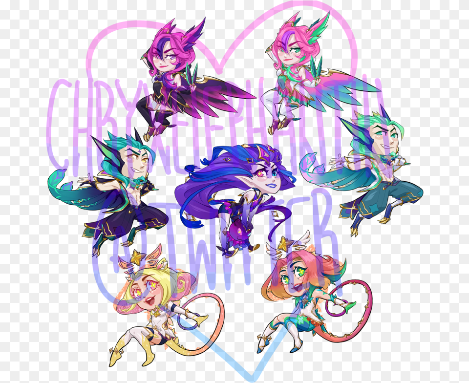 Star Guardian Charm Previews, Purple, Adult, Publication, Person Free Png Download