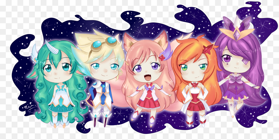 Star Guardian Chibis By Mei Kogal Miss Fortune Star Guardian Chibi, Book, Comics, Publication, Baby Png Image