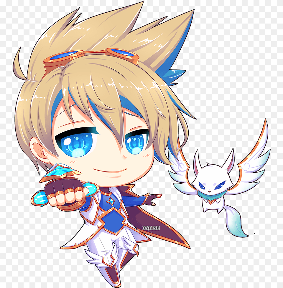 Star Guardian Ezreal Chibi League Of Legends Star Guardian Ezreal Chibi, Book, Comics, Publication, Baby Free Transparent Png