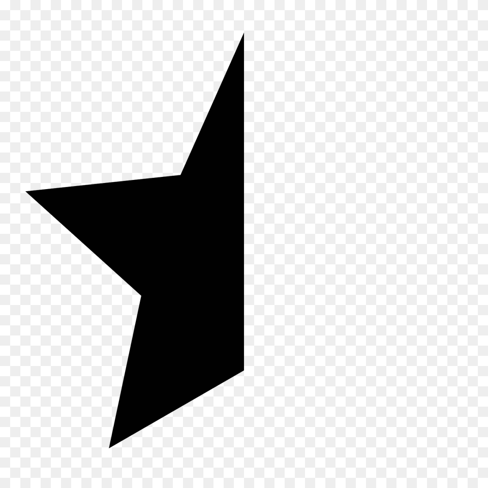 Star Half Icon, Gray Png Image