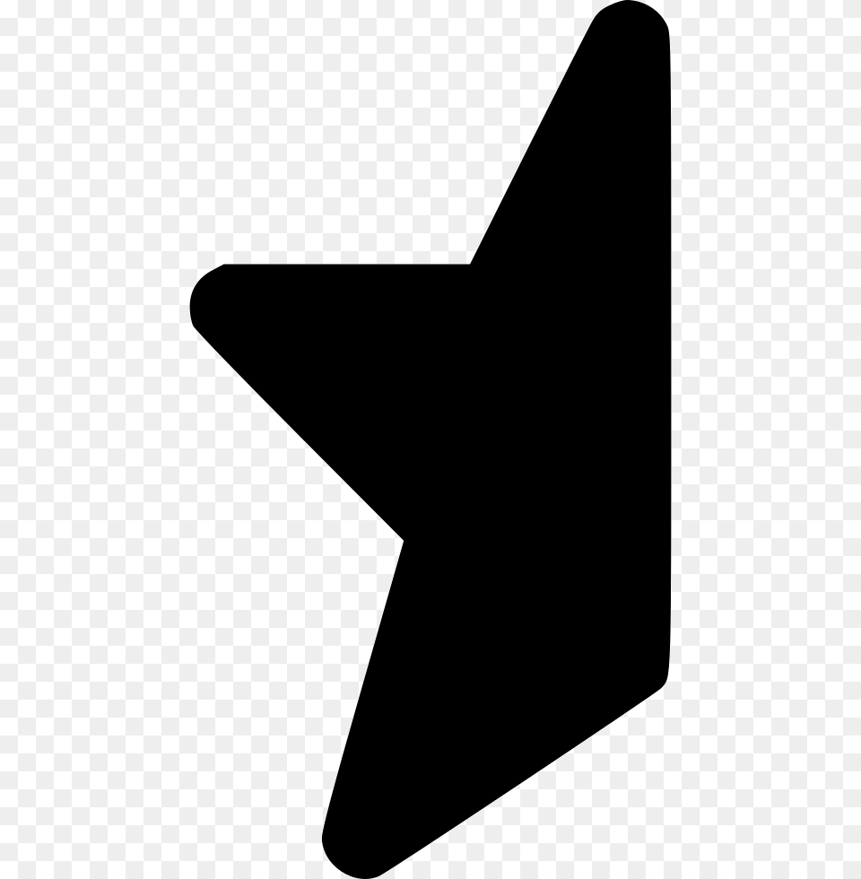 Star Half Jet Aircraft, Star Symbol, Symbol, Silhouette Png Image