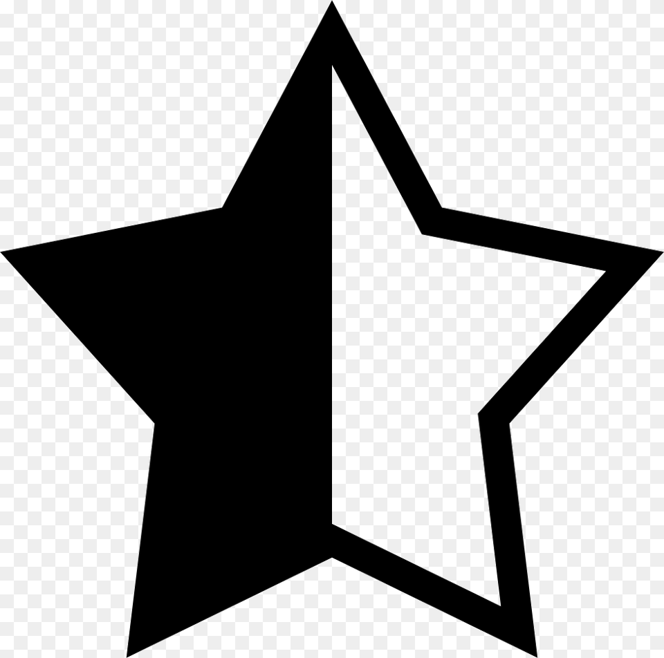 Star Half Star Svg Rating Star And Half Star, Star Symbol, Symbol, Cross Png