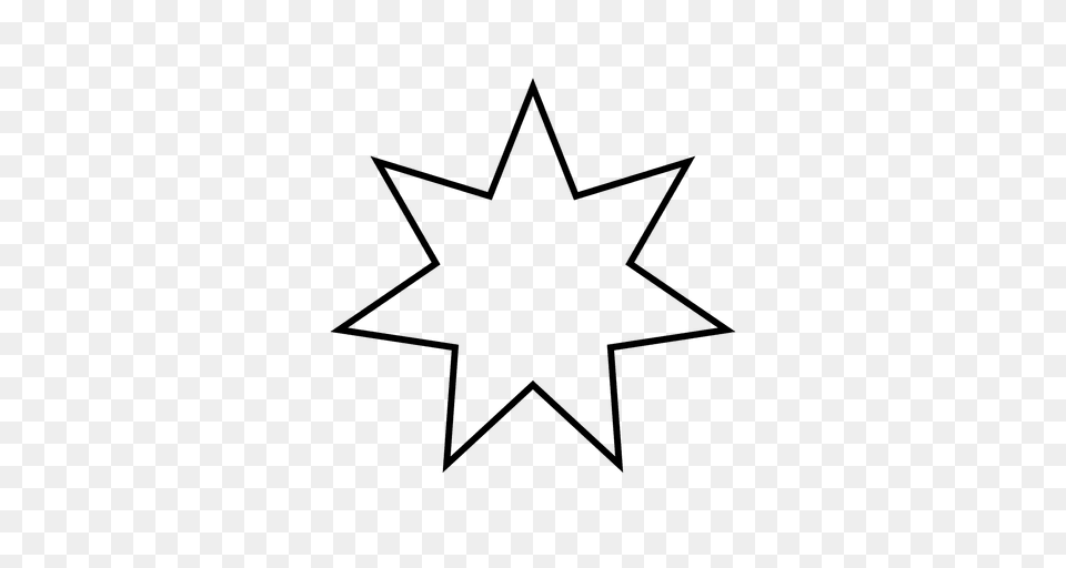 Star Heptagram Outline, Star Symbol, Symbol, Cross Free Png
