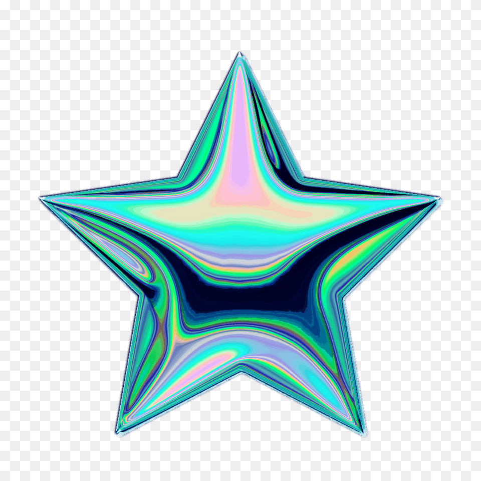 Star Holo Holographic Tumblr Vaporwave Aesthetic Colorf, Star Symbol, Symbol, Animal, Bird Png Image