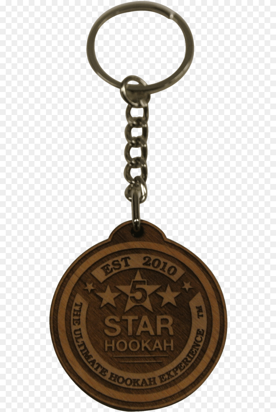 Star Hookah Wooden Round Key Chain Chain, Bronze, Accessories, Earring, Jewelry Free Png