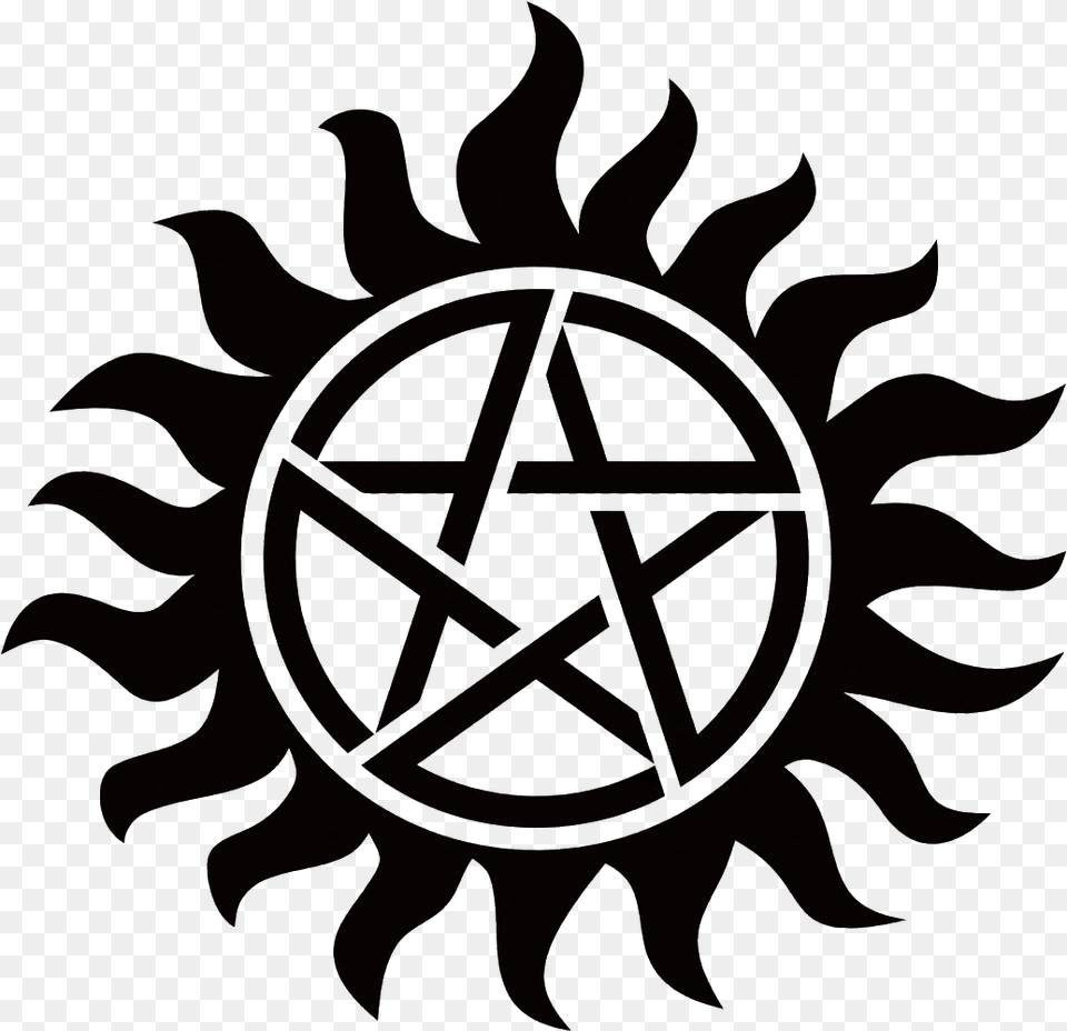 Star In Sun Tattoo Supernatural Tattoo, Symbol, Emblem, Logo Png Image