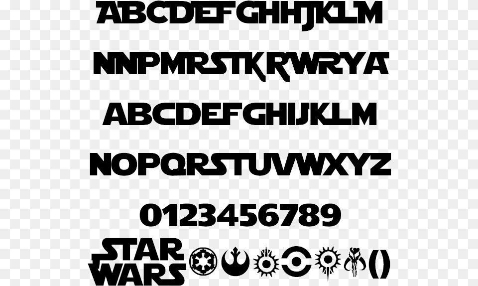 Star Jedi Example Star Wars Font Transparent, Gray Png