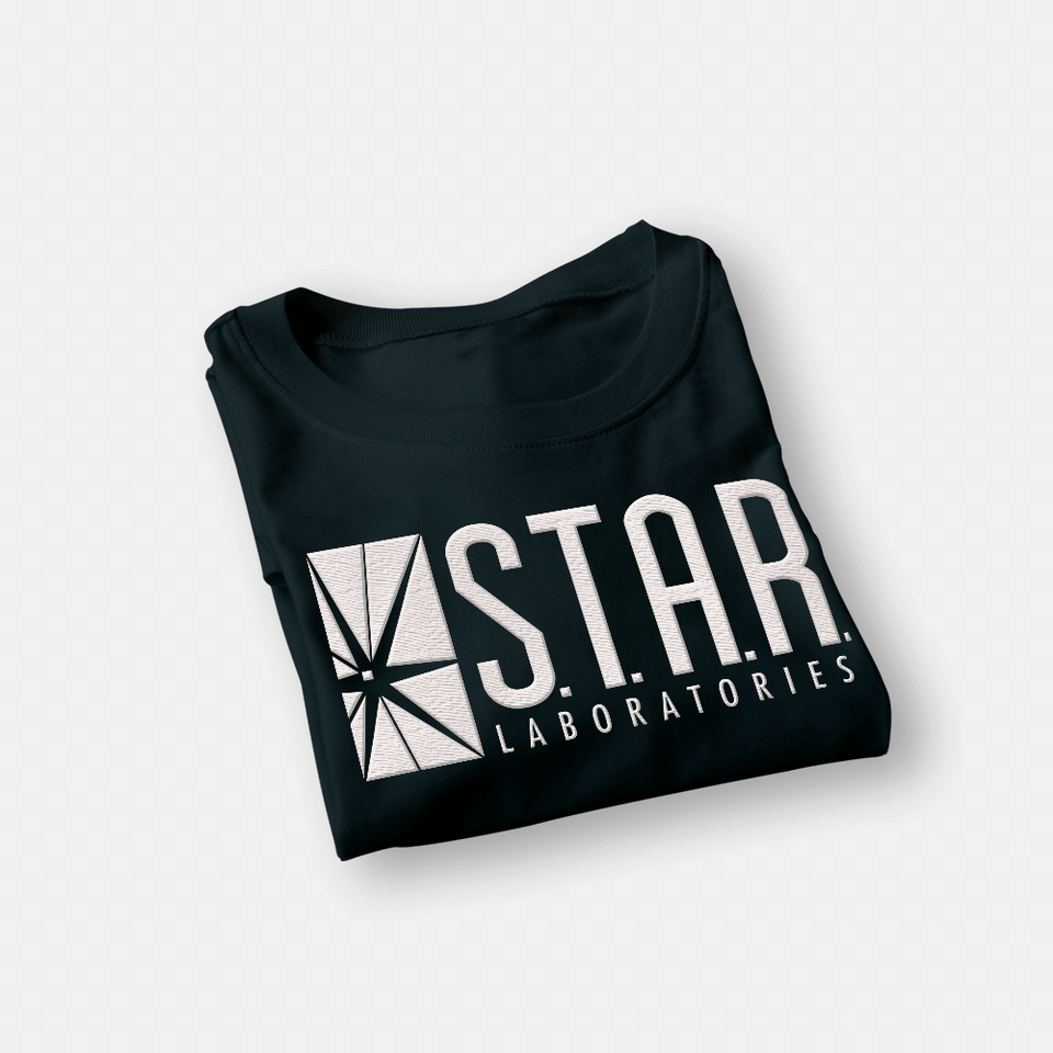 Star Labs Black Embroidered Shirt Star Labs The Flash Tshirt Flash Harrison Wells, Clothing, T-shirt Free Png Download