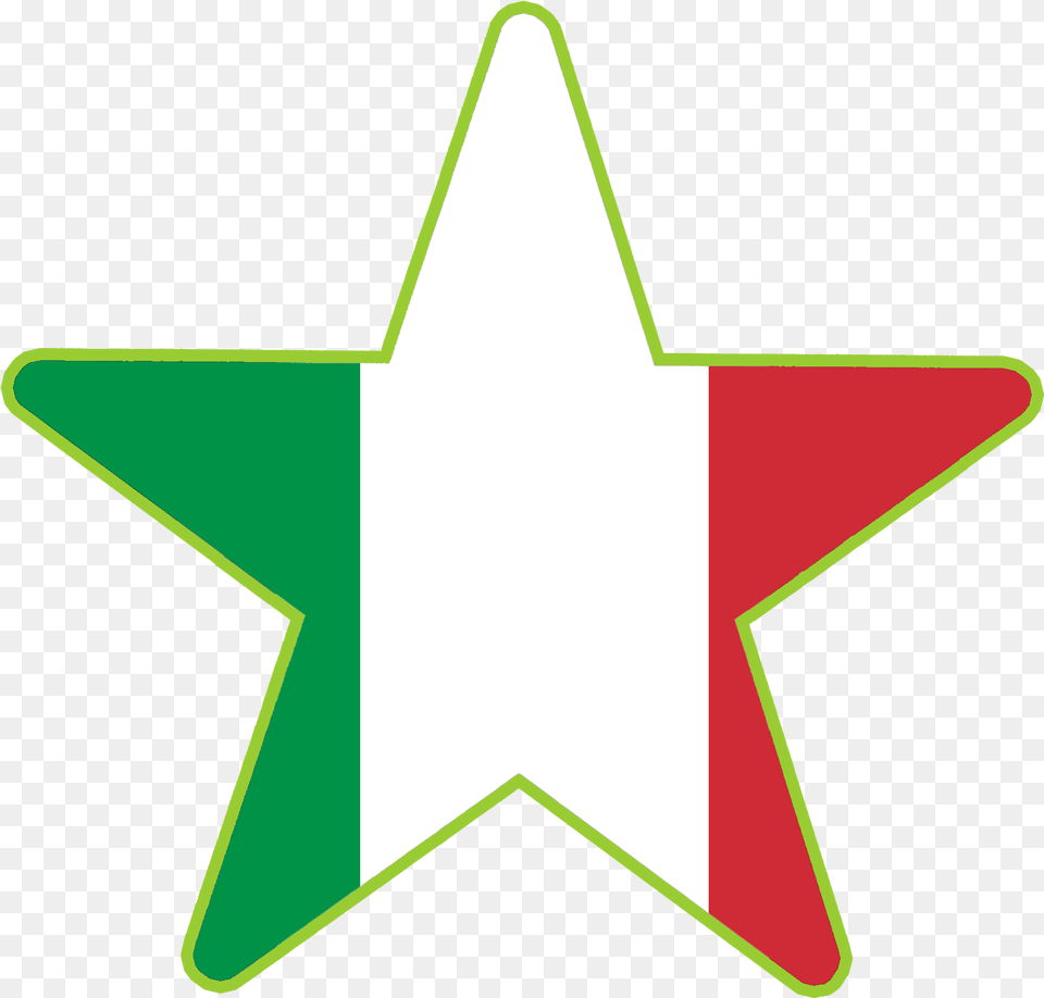 Star Languages Italian Flag Irish Flag In Star, Star Symbol, Symbol, Cross Png Image