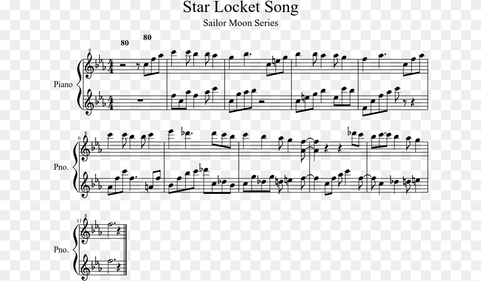 Star Locket Song Sheet Music 1 Of 1 Pages Perle Flute Sheet Sailor Moon, Gray Free Png Download