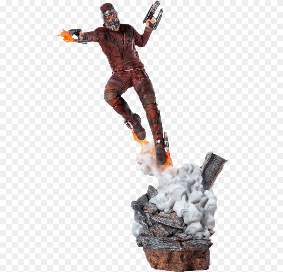 Star Lord 110th Scale Statue Iron Studios Star Lord, Figurine, Adult, Male, Man Free Png