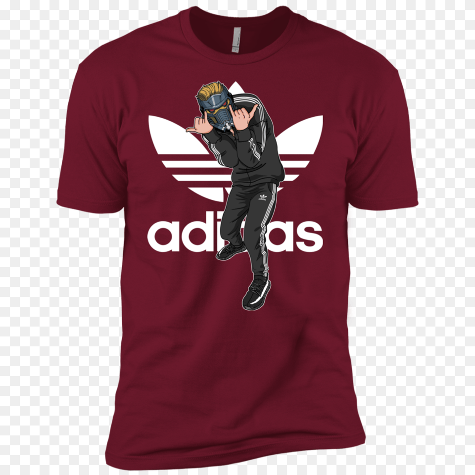 Star Lord Adidas Premium Short Sleeve T Shirt, T-shirt, Clothing, Person, Man Free Png