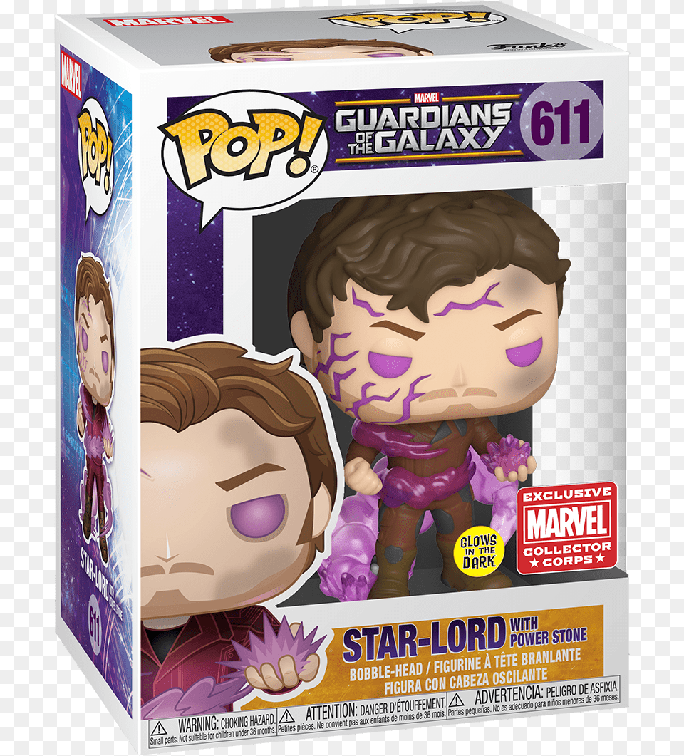 Star Lord Funko Pop Power Stone, Baby, Face, Head, Person Png Image