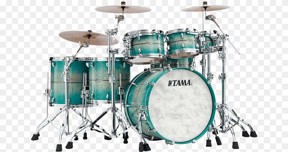 Star Maple Drum Kits Products Tama Drums Tama Star Maple Emerald Sea Curly Maple Burst, Musical Instrument, Percussion Png