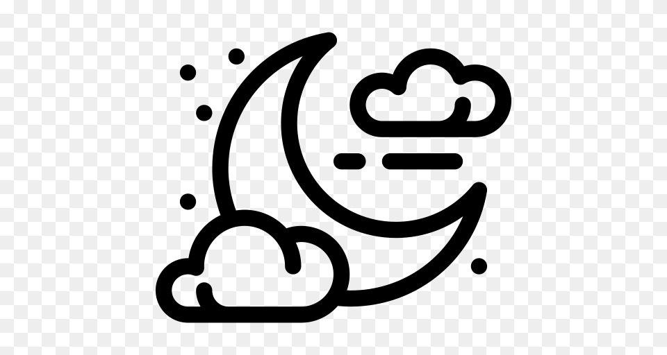 Star Moon Night Cloud Sky Icon, Gray Png