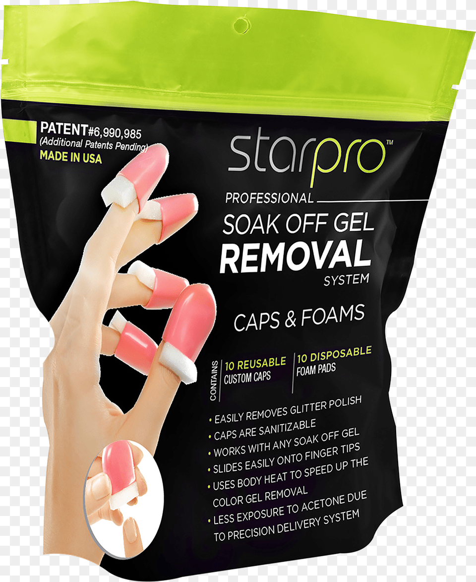 Star Nail Soak Off Gel Remover Caps With Pads Cosmoprof, Advertisement, Poster, Adult, Cosmetics Png Image
