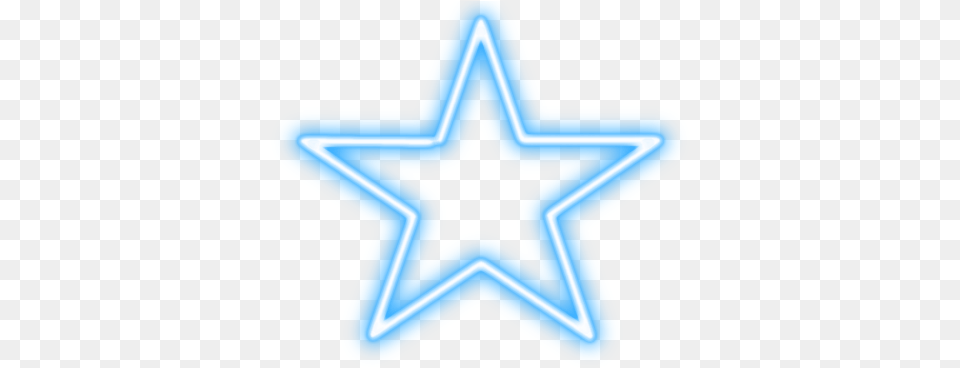 Star Neon Blue Neonstar Freetoedit Sticker By Picsart Transparent Neon Pink Star, Star Symbol, Symbol, Light, Cross Png