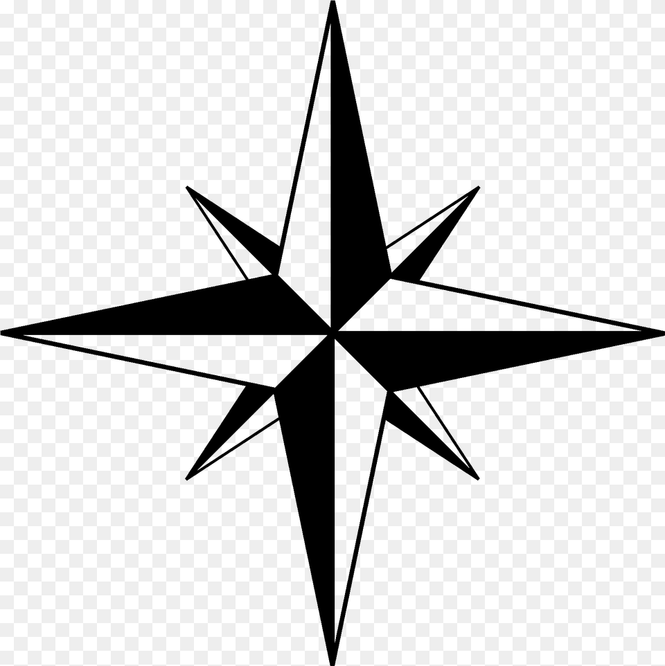 Star Of Bethlehem Download Wind Rose, Gray Png