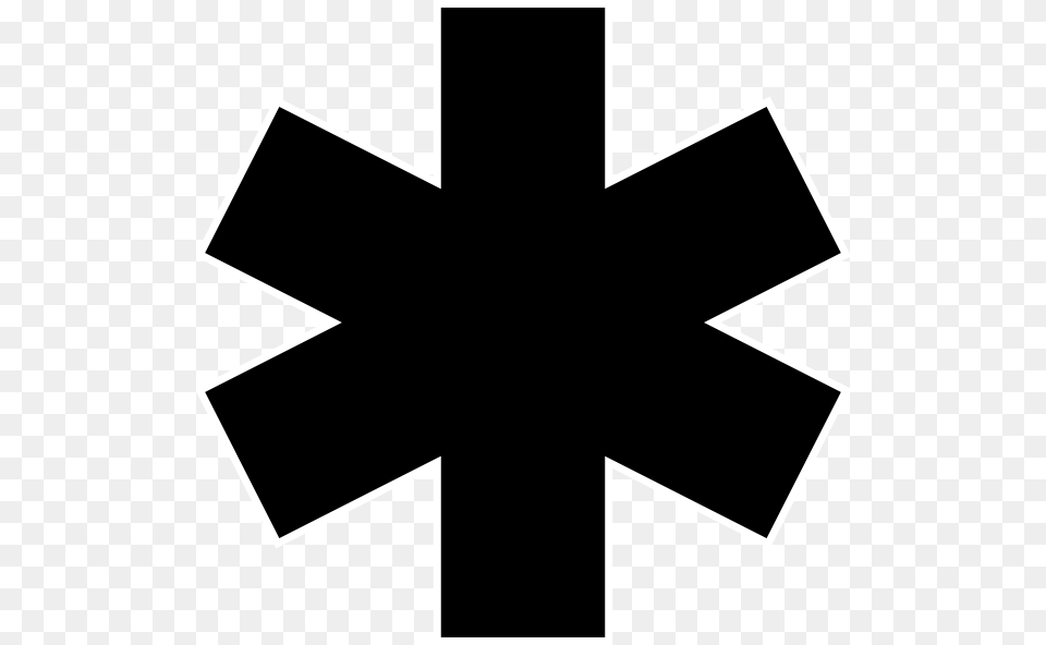 Star Of Life Black Clip Art For Web, Cross, Symbol, Silhouette Free Transparent Png