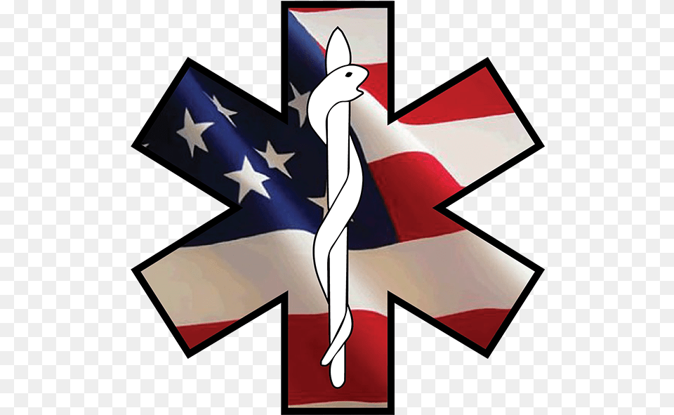 Star Of Life Emergency Ems Decal, Cross, Symbol, American Flag, Flag Free Png