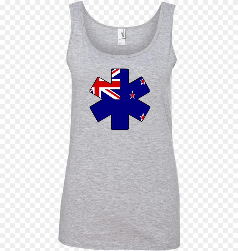 Star Of Life New Zealand Ladiesu0027 100 Ringspun Cotton Tank Top Logo, Clothing, Tank Top, Shirt Png Image