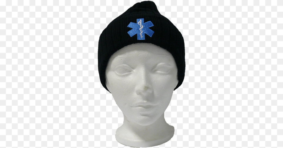 Star Of Life Paramedic Toque With Embroidery On Back Beanie, Cap, Clothing, Hat, Person Free Transparent Png