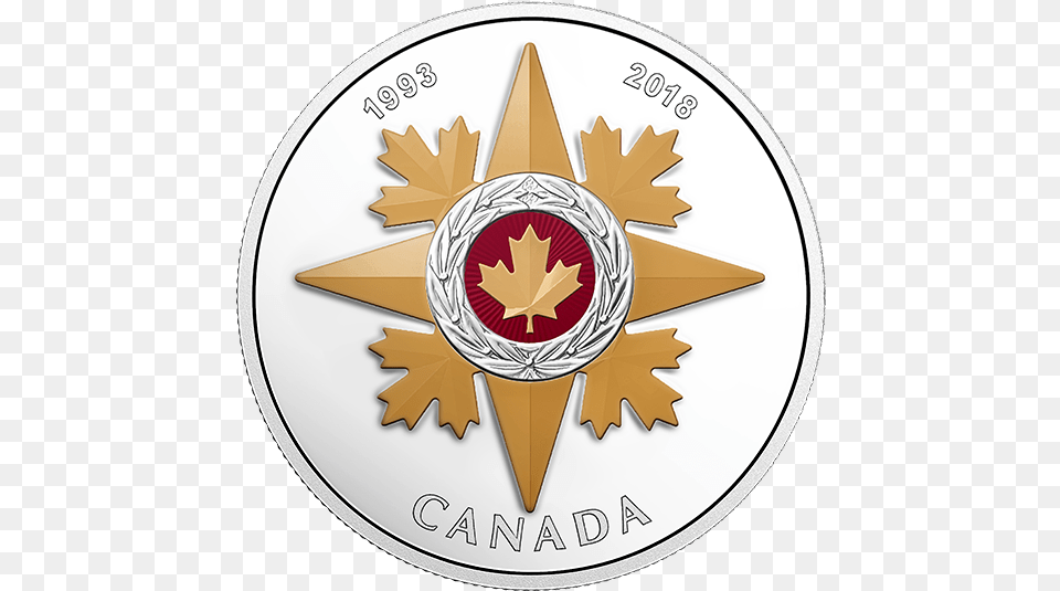 Star Of Military Valour Coin, Gold, Disk, Leaf, Plant Free Transparent Png