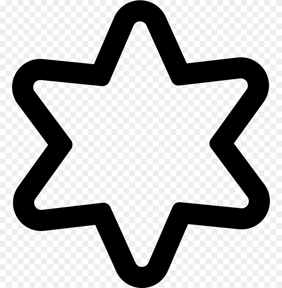 Star Of Six Points Outline Icon Download, Star Symbol, Symbol, Device, Grass Free Transparent Png