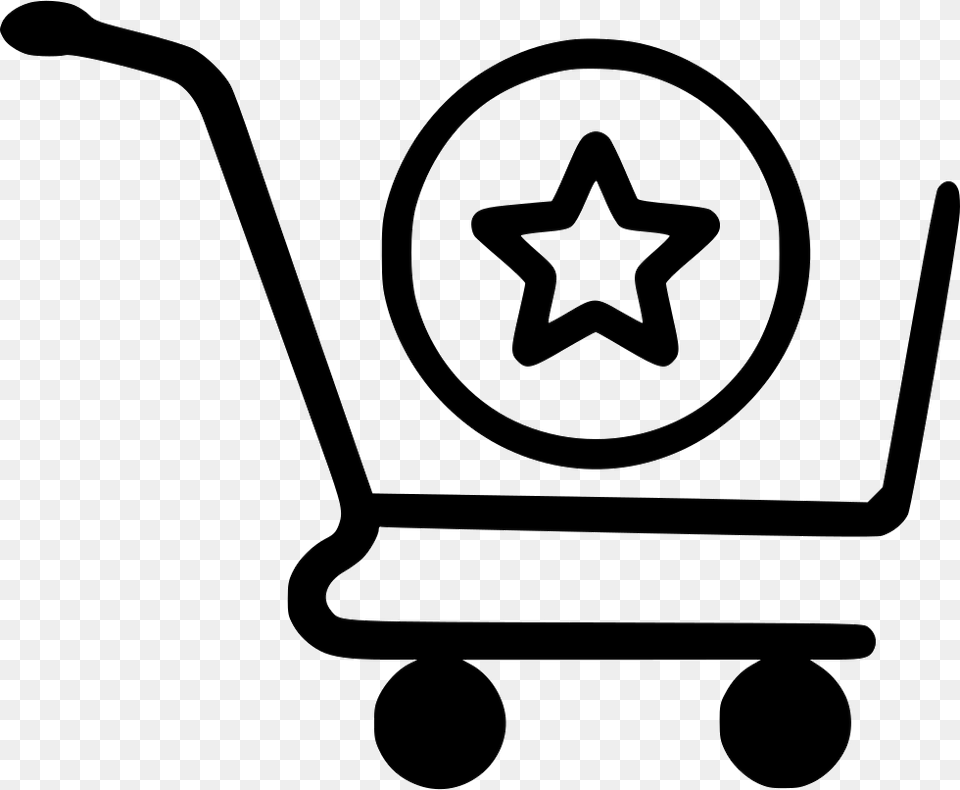 Star Outline Shopping Cart, Symbol, Shopping Cart, Device, Grass Free Png