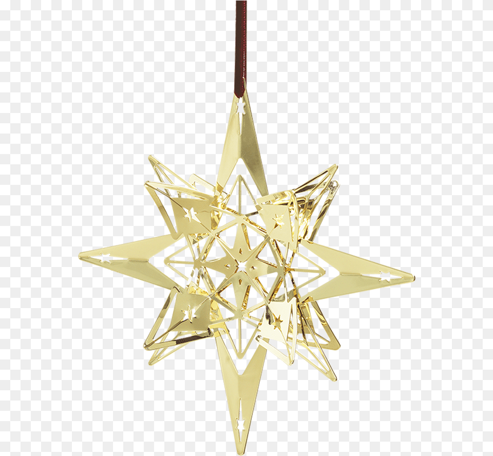 Star Pendant Oe13 Cm Gold Plated Karen Blixen Weihnachtsbaumschmuck Stern, Star Symbol, Symbol, Accessories, Chandelier Png