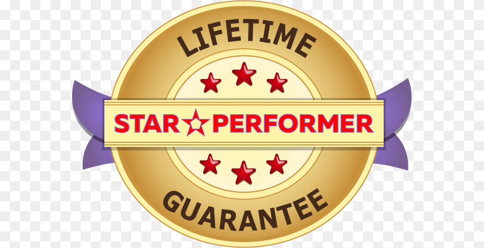 Star Performer Lifetime Warranty Emblem, Badge, Logo, Symbol, Clothing Png Image