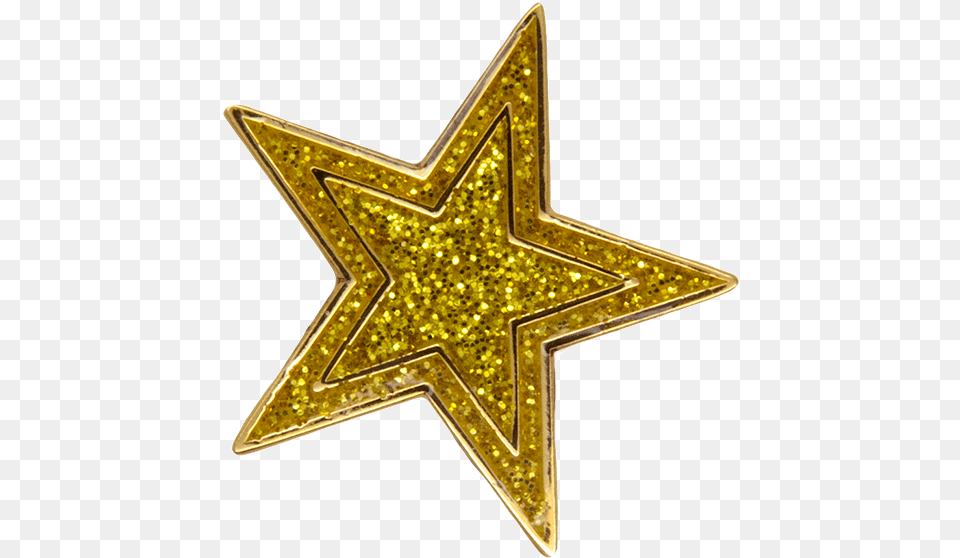Star Pin Glitter Gold Imam Reza Holy Shrine, Cross, Star Symbol, Symbol Free Png