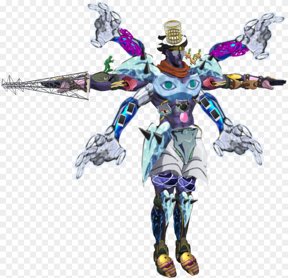 Star Platinum Combined With Every Stand Fictional Character, Adult, Female, Person, Woman Png