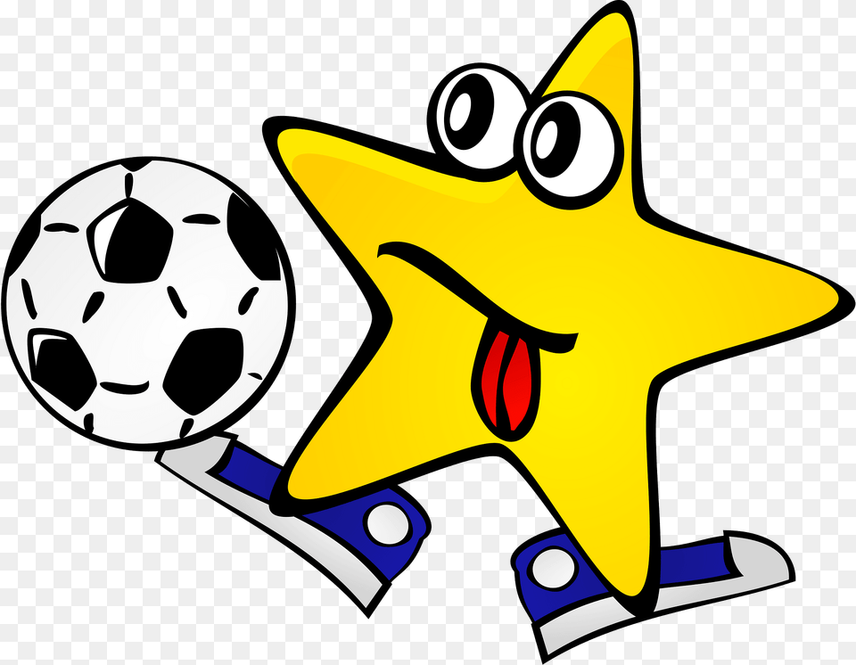 Star Playing Soccer Clipart, Ball, Football, Sport, Soccer Ball Free Png