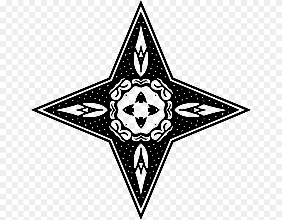 Star Polygons In Art And Culture Heptagram Shape Line 4 Point Star, Gray Free Transparent Png
