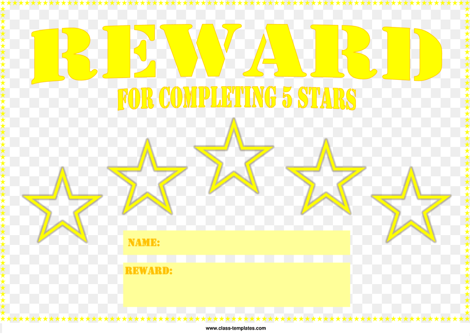 Star Printable Reward Certificate Main Image Graphic Design, Symbol, Star Symbol, Dynamite, Weapon Free Png