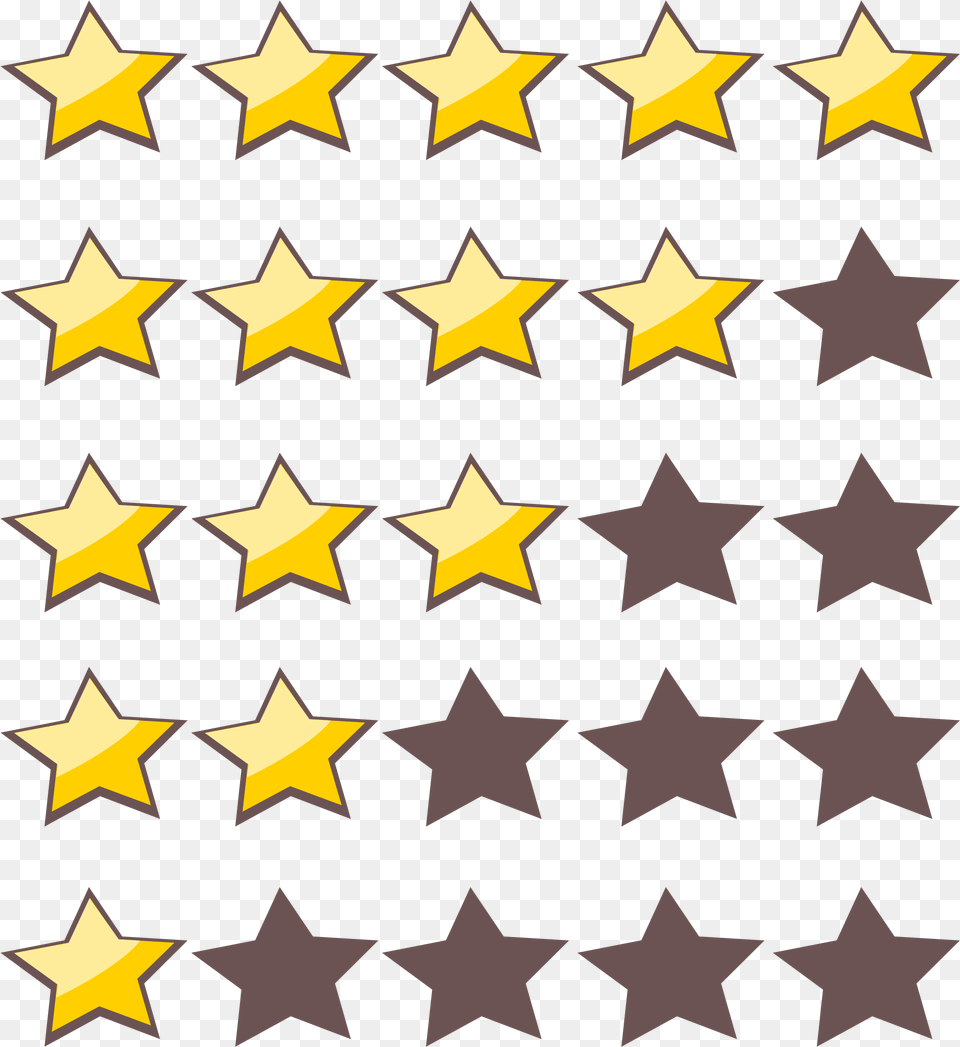 Star Rating Clipart 1 5 Star Rating, Symbol, Star Symbol, Pattern, Flag Png Image